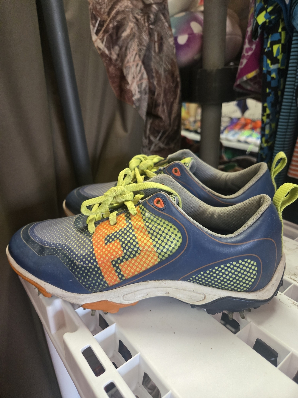 FootJoy Kids Golf  Sneakers - Blue with Lime & Orange Accents